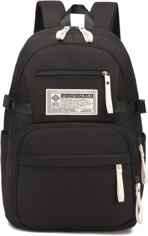 College Backpack for Women Men Laptop Backpack Fits 15.6Inch Notebook(Black)