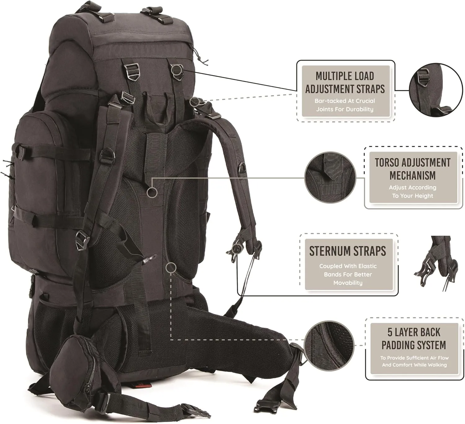 Colonel 95 Litres Rucksack   Detachable Day Pack