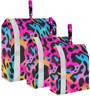 Colorful Leopard Modern Packing Cubes for Travel Luggage Organizer Set Bags with Toiletries Bag Carry On Suitcase for Essentials Travel Accessories