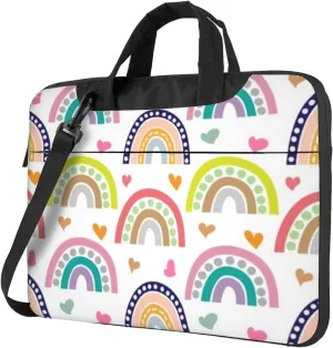 Colorful Rainbow Modern 13-15.6 Inch Laptop Bag For Man And Women, Computer Messenger Bag, Trendy Shoulder Strap Design