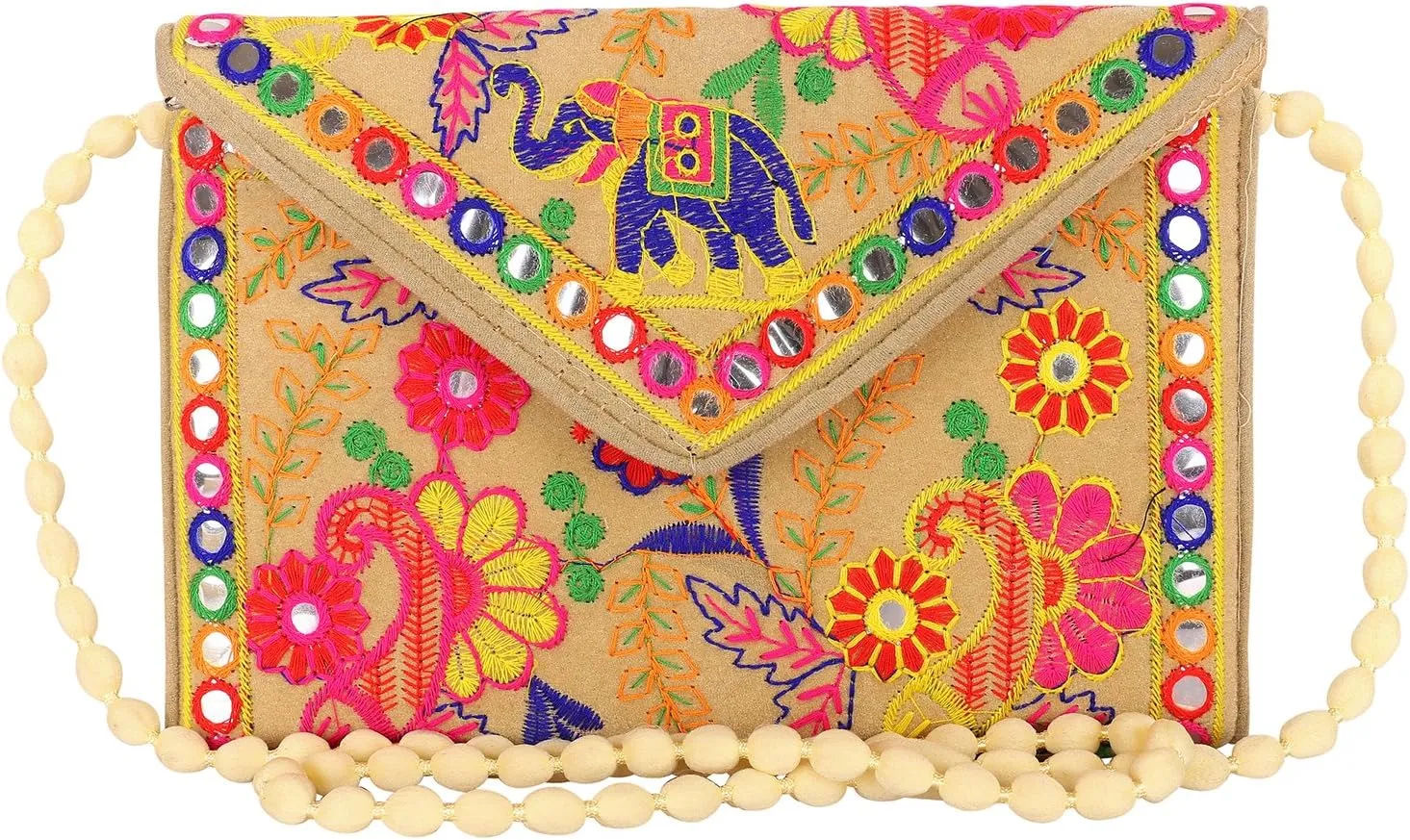 Craft Trade Clutch Bags for Women - Rajasthani Hand Embroidered Mini Crossbody Bag Women's Cluches for Wedding Party Gifts