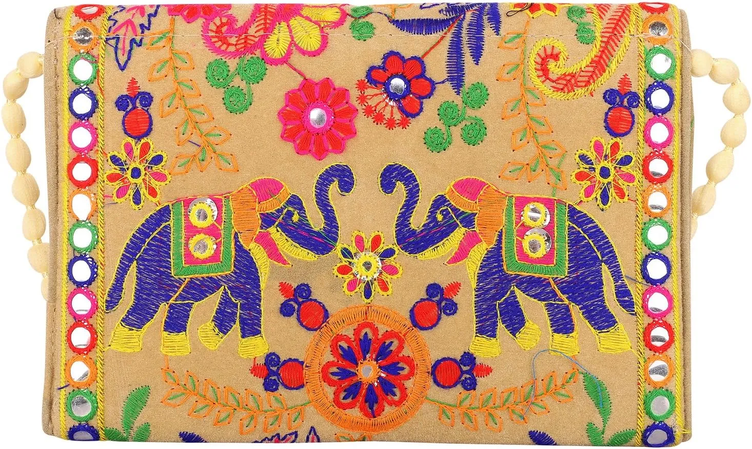 Craft Trade Clutch Bags for Women - Rajasthani Hand Embroidered Mini Crossbody Bag Women's Cluches for Wedding Party Gifts