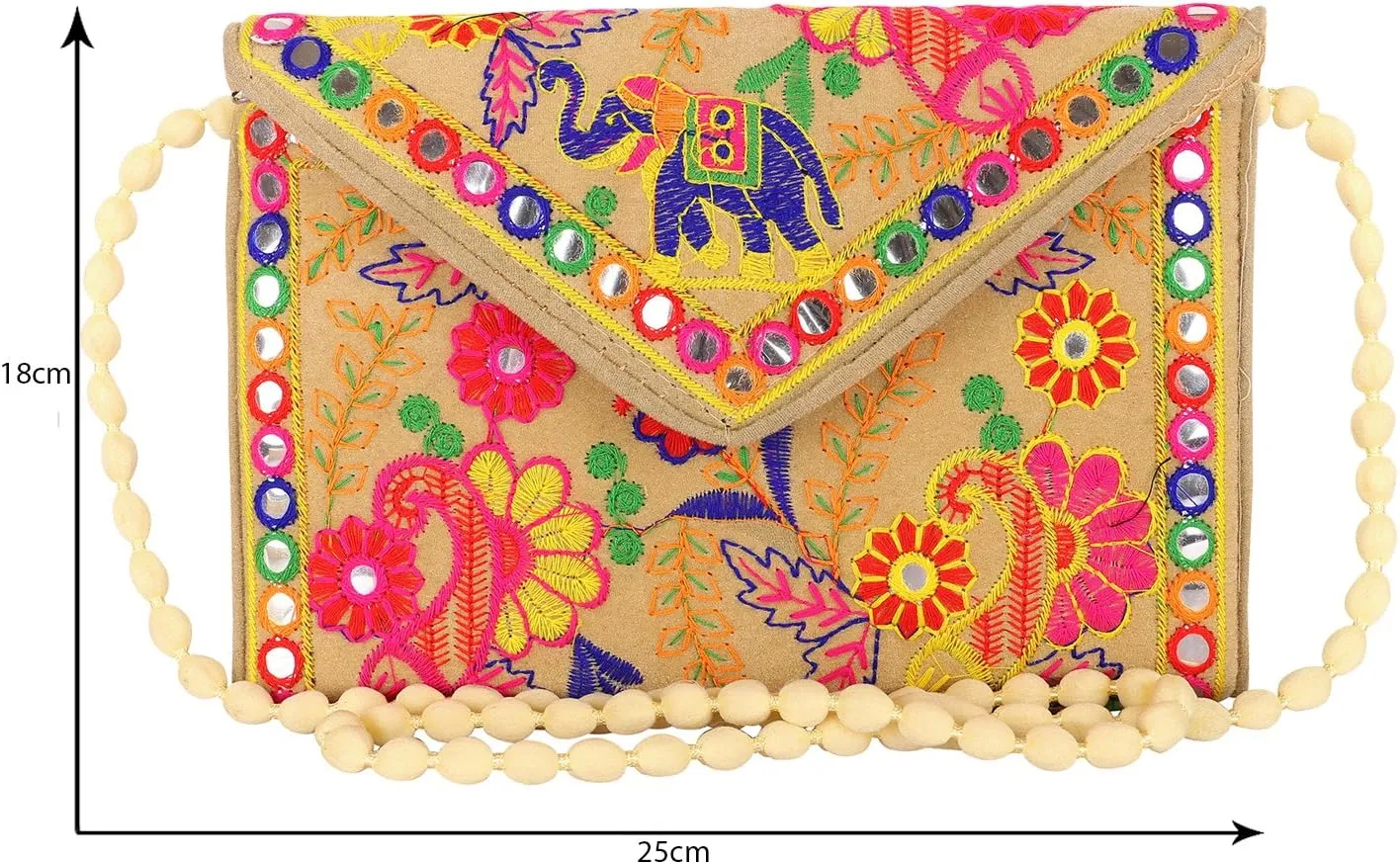 Craft Trade Clutch Bags for Women - Rajasthani Hand Embroidered Mini Crossbody Bag Women's Cluches for Wedding Party Gifts