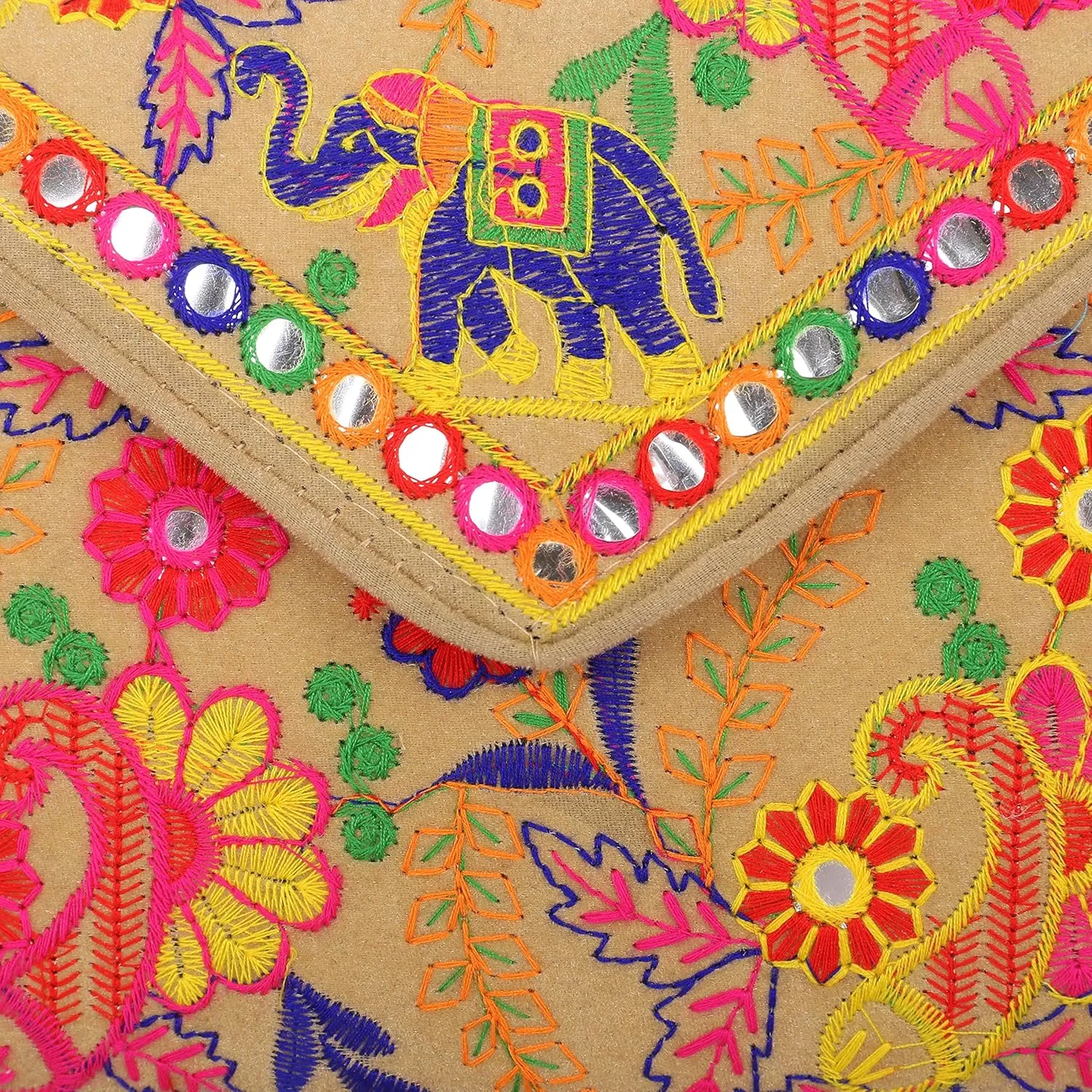 Craft Trade Clutch Bags for Women - Rajasthani Hand Embroidered Mini Crossbody Bag Women's Cluches for Wedding Party Gifts