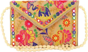 Craft Trade Clutch Bags for Women - Rajasthani Hand Embroidered Mini Crossbody Bag Women's Cluches for Wedding Party Gifts