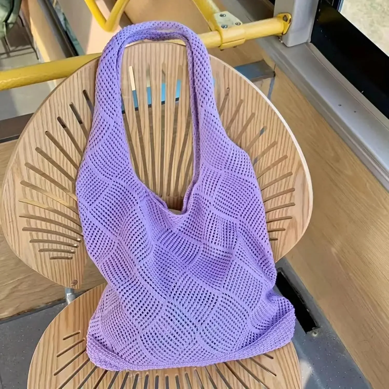 Crochet Tote Bag, Mesh Beach, Vacation Boho Tote Bag, Knit Summer Hobo Bags for Women