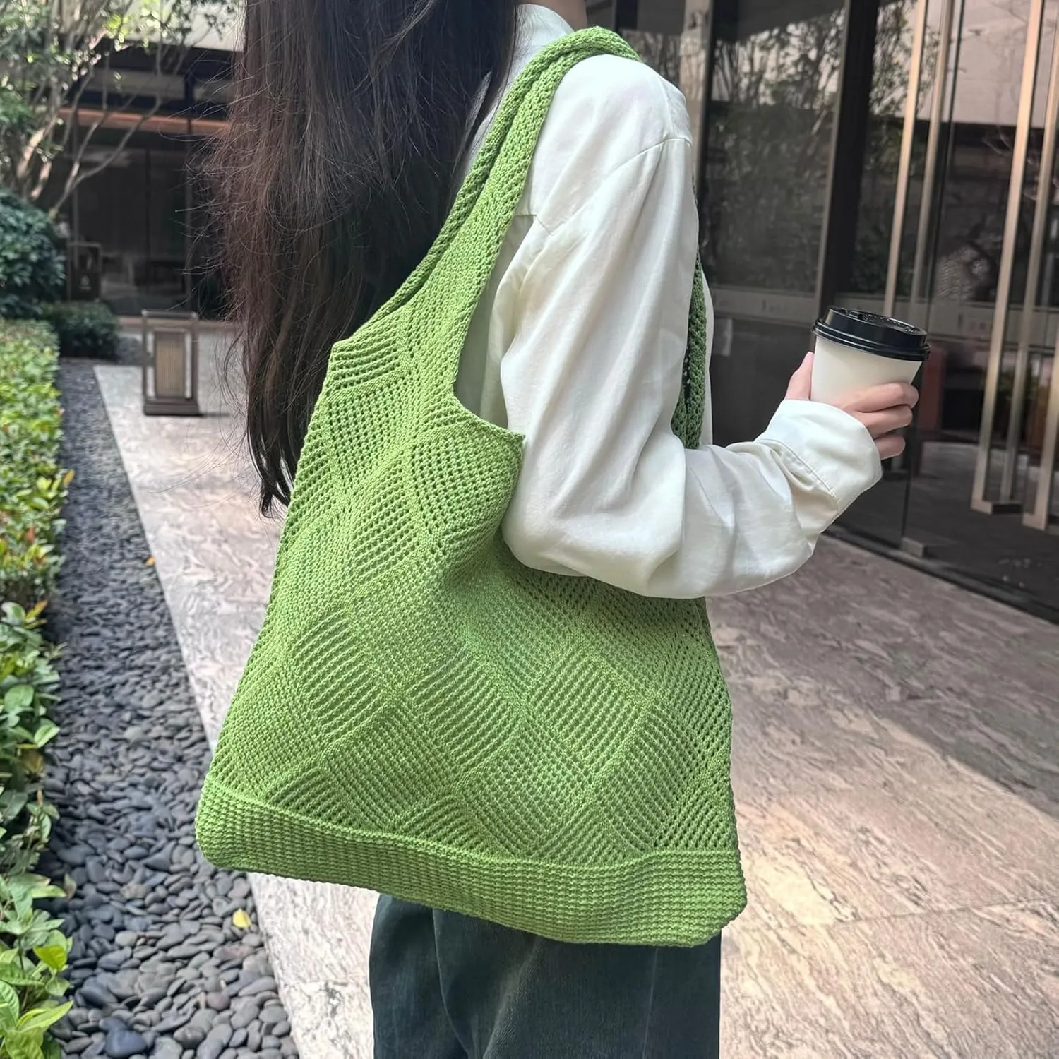 Crochet Tote Bag, Mesh Beach, Vacation Boho Tote Bag, Knit Summer Hobo Bags for Women