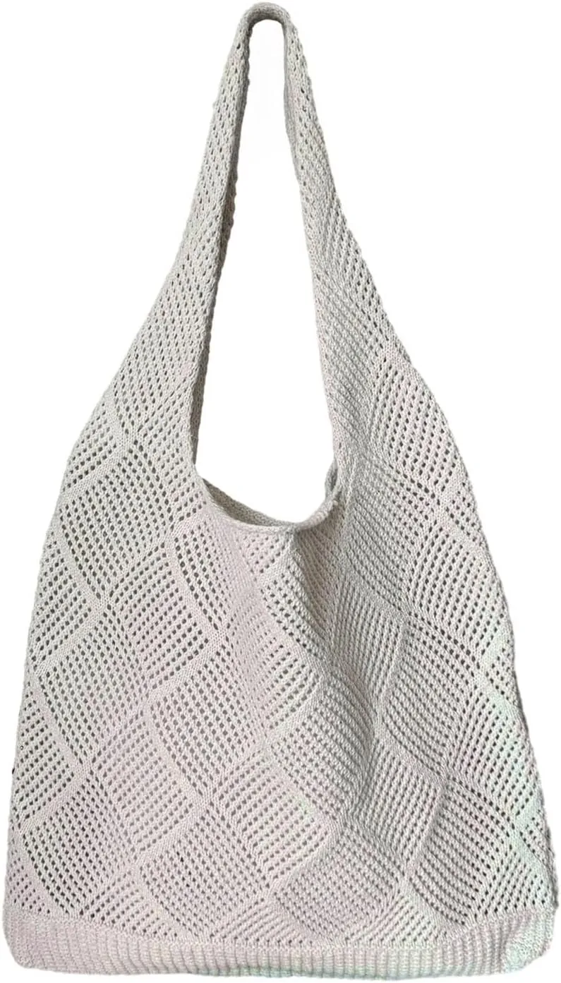 Crochet Tote Bag, Mesh Beach, Vacation Boho Tote Bag, Knit Summer Hobo Bags for Women