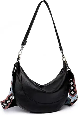 Crossbody Bags Leather Tote Bags Large Shoulder Bag Soft PU Leather Satchel Clutch Purses Hobo Handbag with Boho Strap