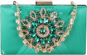 Crossbody Shoulder Bag Sunflower Rhinestone Bag Evening Bag Wedding Party Clutch Cocktail Prom Handbag with Chain