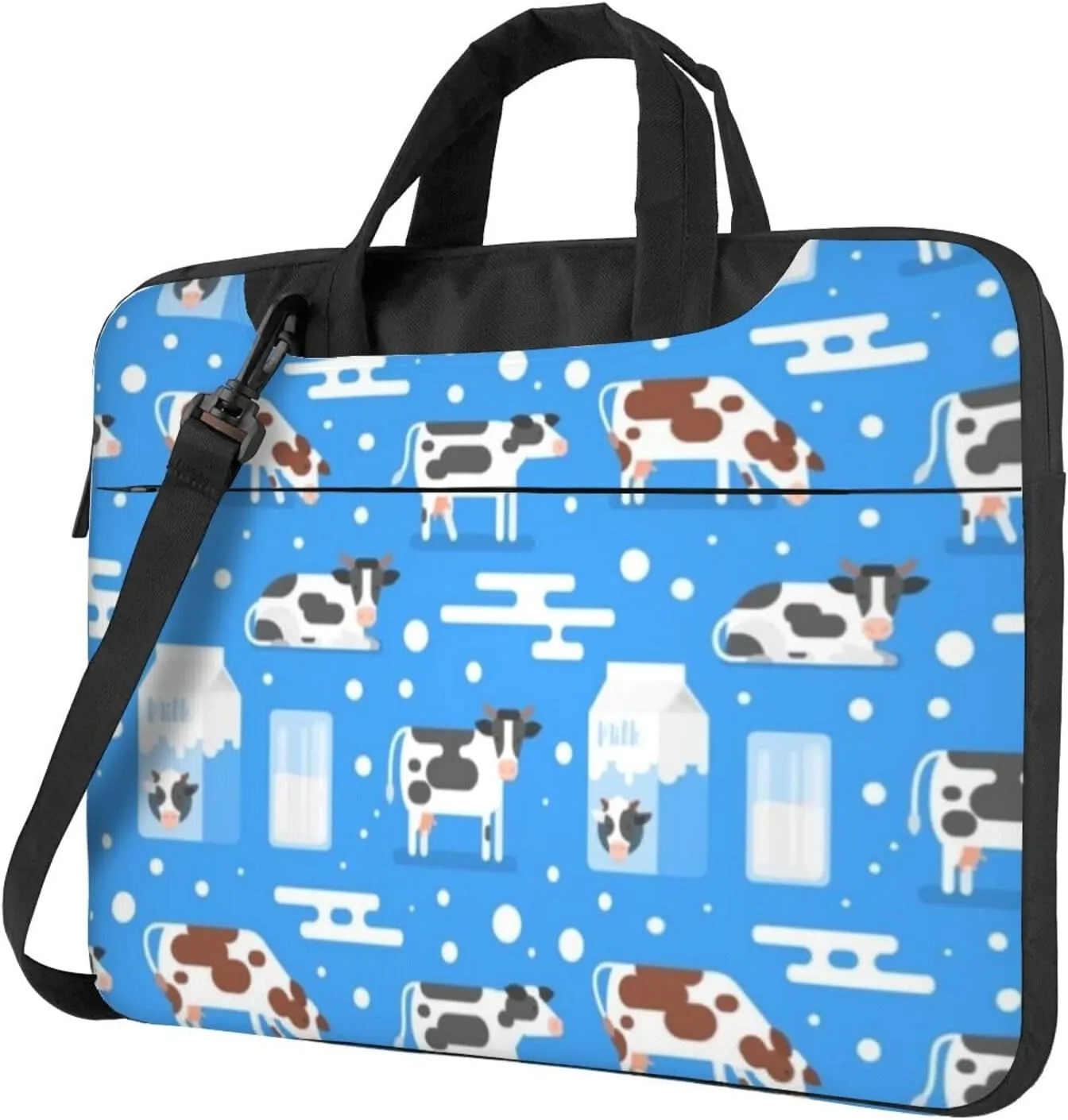Cubes Cow Milk Pattern Modern 13-15.6 Inch Laptop Bag For Man And Women, Computer Messenger Bag, Trendy Shoulder Strap Design