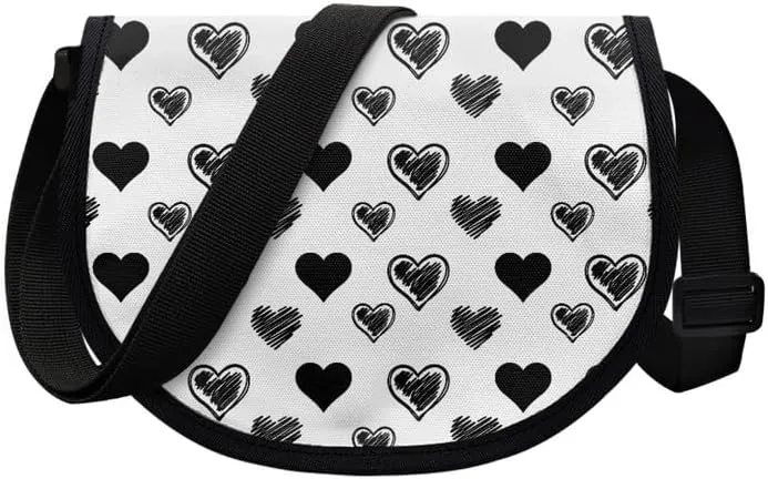 Damask Flowers Classic Messenger Bag Vivid Goldfish Crescent Canvas Cross Body Bag American Flag Pride Shoulder Bags