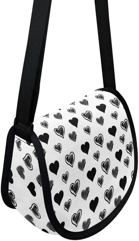 Damask Flowers Classic Messenger Bag Vivid Goldfish Crescent Canvas Cross Body Bag American Flag Pride Shoulder Bags