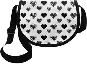 Damask Flowers Classic Messenger Bag Vivid Goldfish Crescent Canvas Cross Body Bag American Flag Pride Shoulder Bags