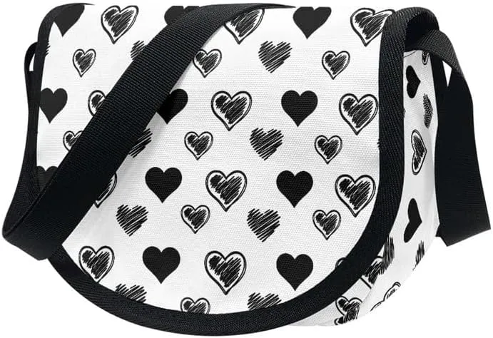 Damask Flowers Classic Messenger Bag Vivid Goldfish Crescent Canvas Cross Body Bag American Flag Pride Shoulder Bags