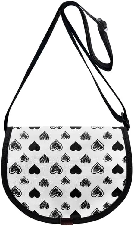 Damask Flowers Classic Messenger Bag Vivid Goldfish Crescent Canvas Cross Body Bag American Flag Pride Shoulder Bags