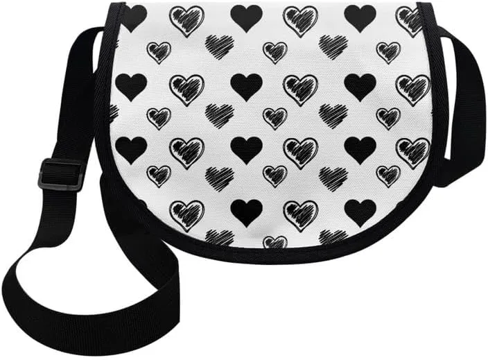 Damask Flowers Classic Messenger Bag Vivid Goldfish Crescent Canvas Cross Body Bag American Flag Pride Shoulder Bags