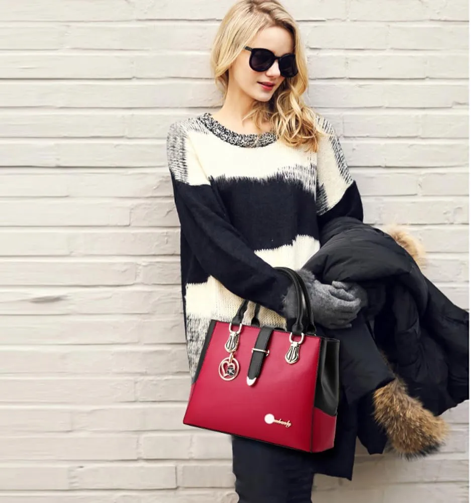 Dayfine Top Handle Handbags for Women PU Leather Satchel Handbag Tote Purse Shoulder Bags Crossbody Bag Briefcase Modern Lady