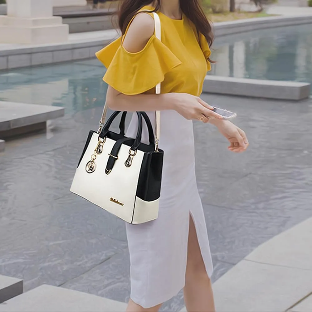 Dayfine Top Handle Handbags for Women PU Leather Satchel Handbag Tote Purse Shoulder Bags Crossbody Bag Briefcase Modern Lady