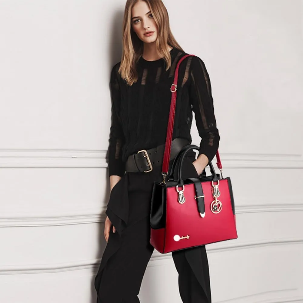 Dayfine Top Handle Handbags for Women PU Leather Satchel Handbag Tote Purse Shoulder Bags Crossbody Bag Briefcase Modern Lady