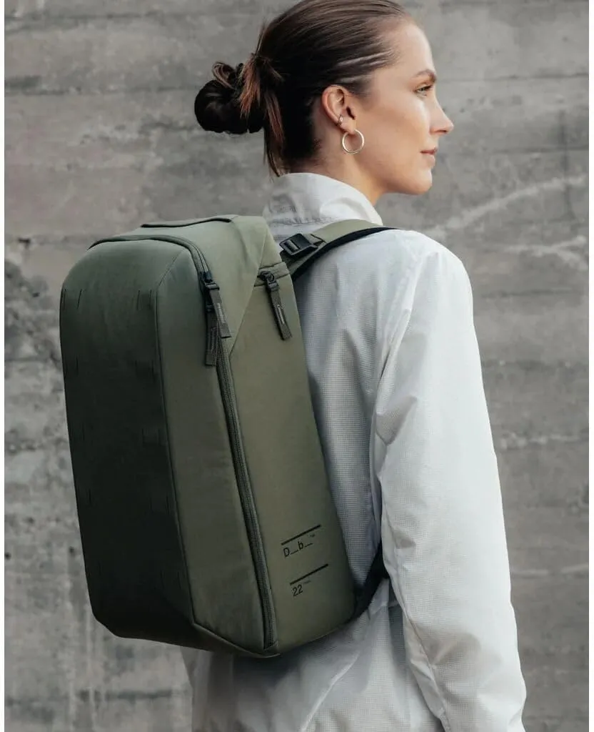Db Journey Freya Backpack - Compact Travel Backpack for Women with Laptop Compartment for Work & Gym, Luggage Backpack with Roller Bag Hook-Up, 22L - Moss Green