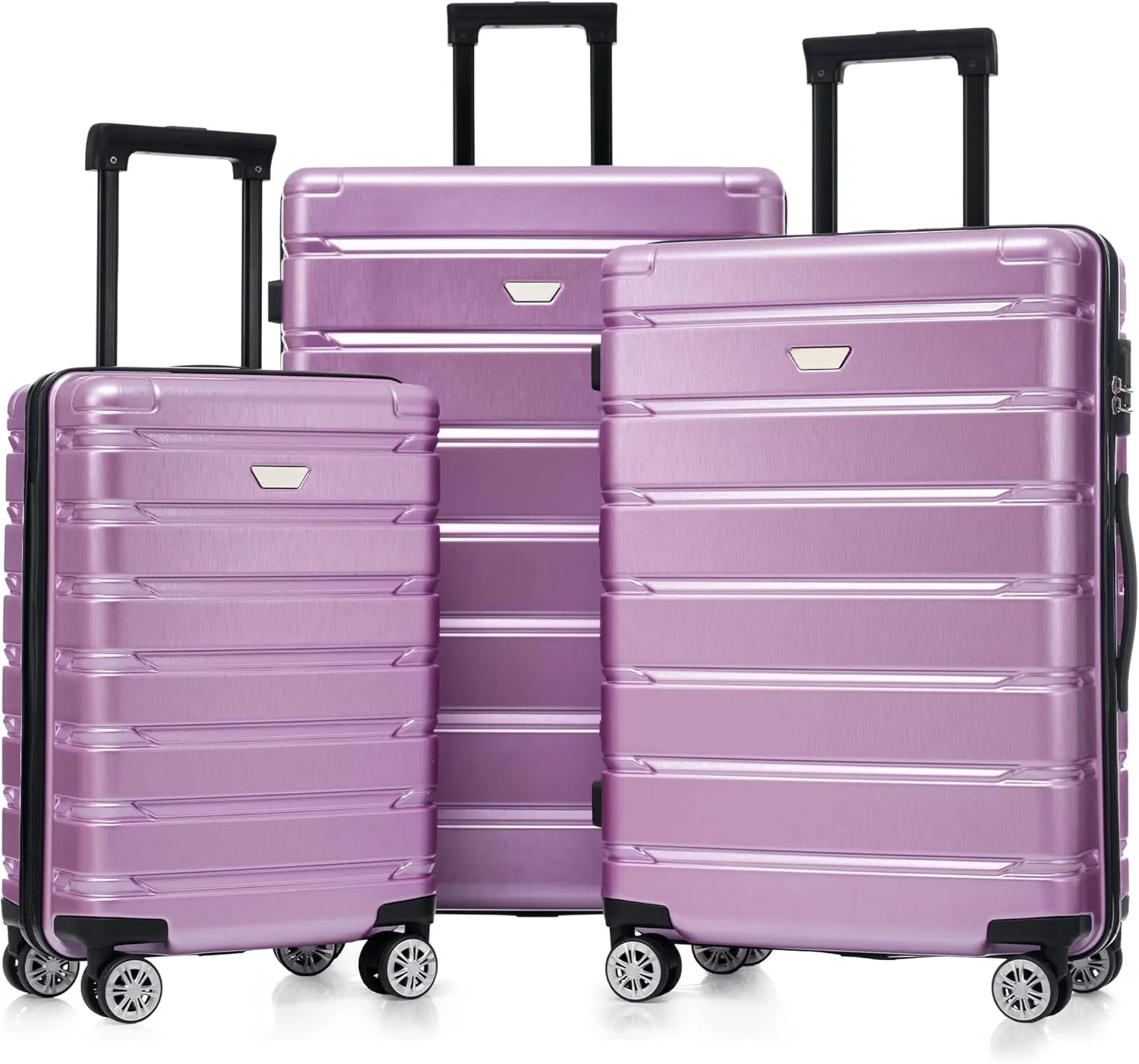 DEINPPA Hardshell Luggage Set 3 Piece, Durable ABS PC Travel Suitcase with Spinner Wheels for Men Women (20/24/28 Inch)