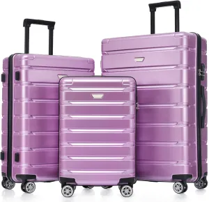 DEINPPA Hardshell Luggage Set 3 Piece, Durable ABS PC Travel Suitcase with Spinner Wheels for Men Women (20/24/28 Inch)