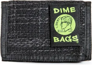 DIME BAGS Trifold Hempster Wallet - Classic Trifold Design w/Exterior and Interchangable Label (Black)