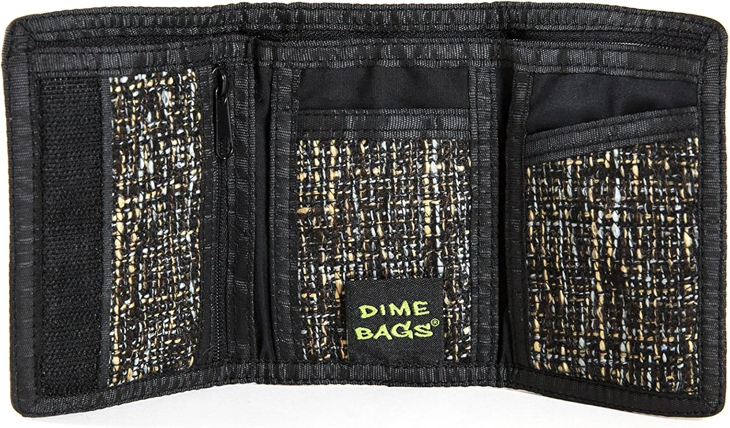 DIME BAGS Trifold Hempster Wallet - Classic Trifold Design w/Exterior and Interchangable Label (Concrete)