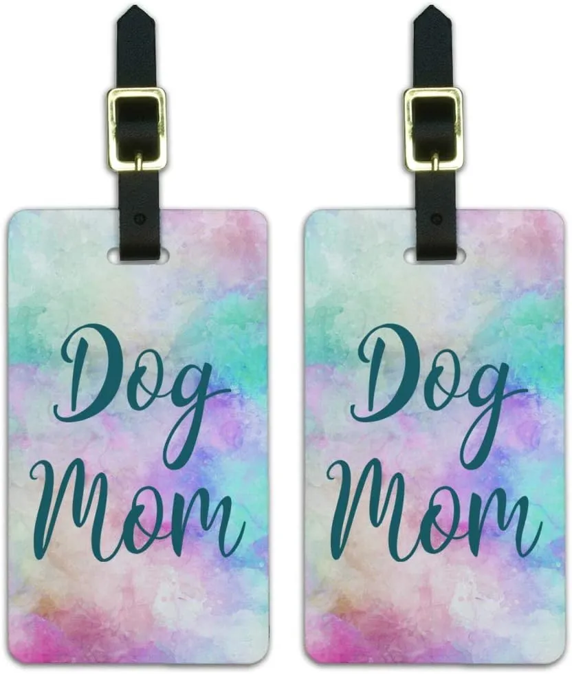 Dog Mom Luggage ID Tags Suitcase Carry-On Cards - Set of 2