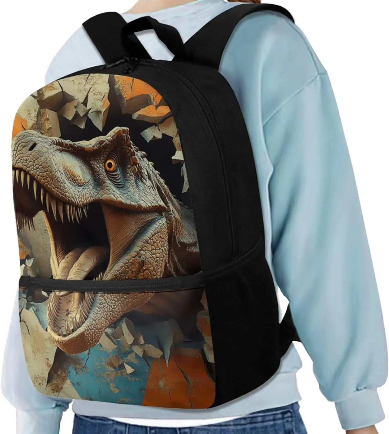 Dolyues Dinosaur Boys Backpack 3-Piece Set: 17-Inch Backpack for Kids with Insulated Lunch Box & Pencil Case - Kindergarten Backpack for Boys, School Bag for Ages 5-12, Outdoor-Ready Design