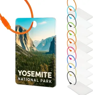 echomerx 10-Pack Acrylic Luggage Tag Blanks for Sublimation  Clear Heat Transfer Travel Tags with Wire Loops  Customizable Photo ID Name Card Holder  DIY Personalized Suitcase Accessories