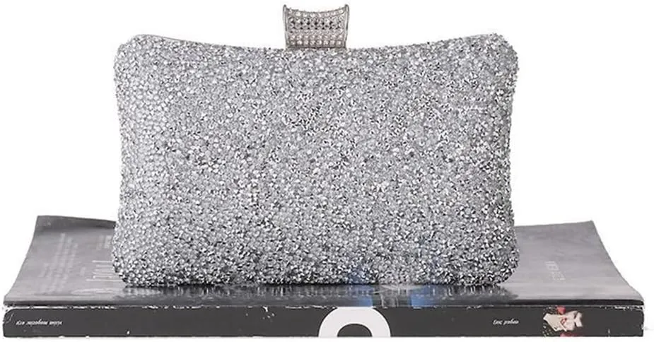 Europe and the United States popular women's bags classic box women's bags diamond encrusted clutch celebrity dinner bag(D)