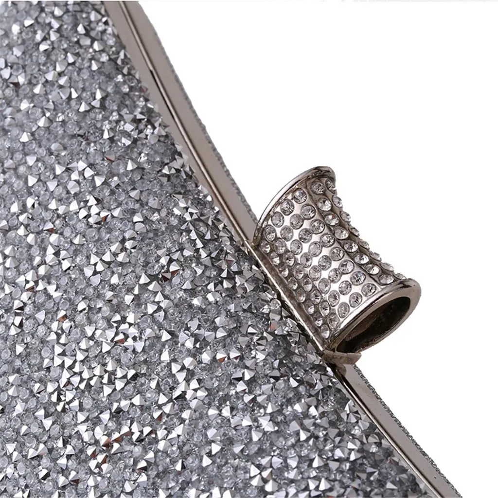 Europe and the United States popular women's bags classic box women's bags diamond encrusted clutch celebrity dinner bag(D)