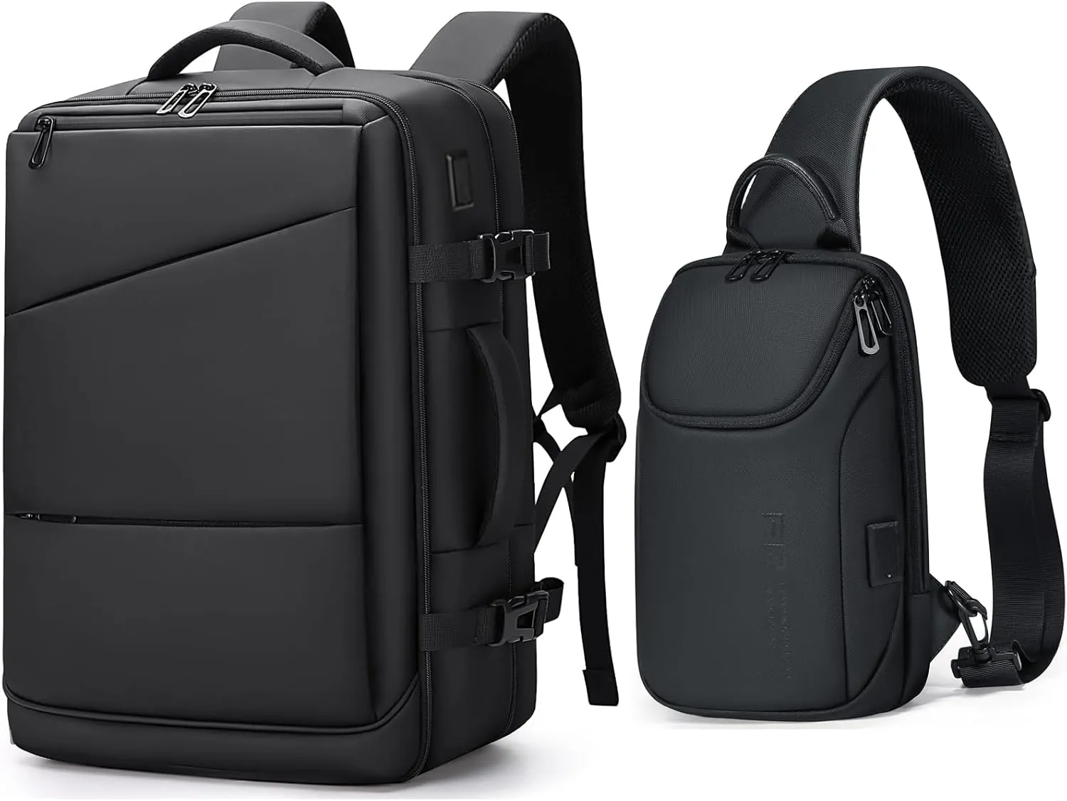 Expandable Carry On Large Travel Laptop Backpacks and Crossbody Sling Bag for Men Won