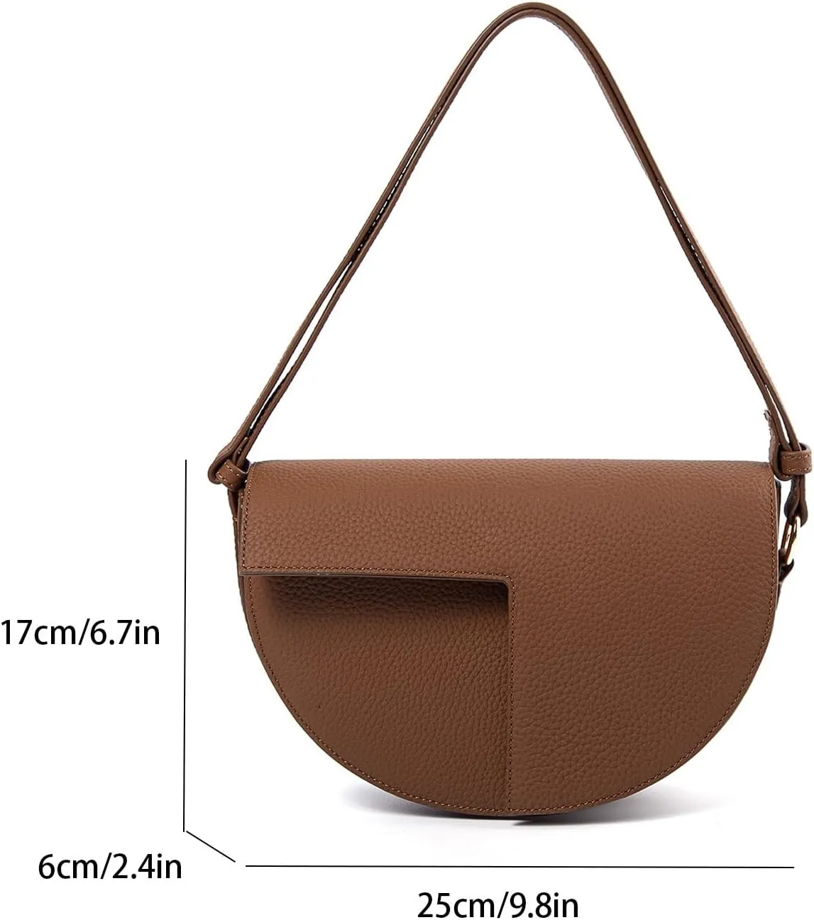 Fashion Waterproof Leather Shoulder Bags, Classic lightweight Saddle Bag Purses,Designer Underarm Bag for Women