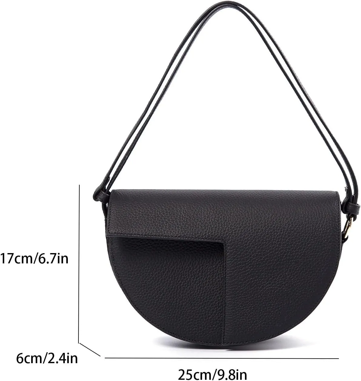 Fashion Waterproof Leather Shoulder Bags, Classic lightweight Saddle Bag Purses,Designer Underarm Bag for Women