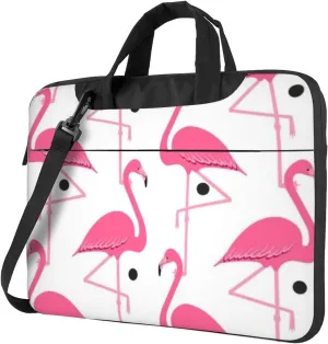 Flamingo Pink Modern 13-15.6 Inch Laptop Bag For Man And Women, Computer Messenger Bag, Trendy Shoulder Strap Design