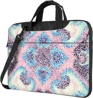 Floral Geometric Paisley Print Modern 13-15.6 Inch Laptop Bag For Man And Women, Computer Messenger Bag, Trendy Shoulder Strap Design