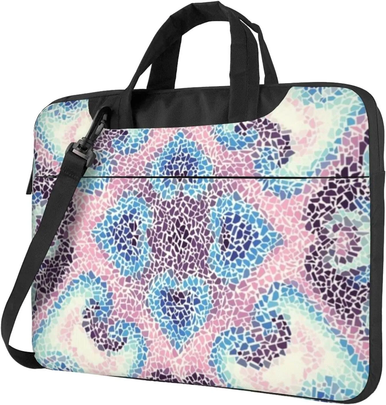 Floral Geometric Paisley Print Modern 13-15.6 Inch Laptop Bag For Man And Women, Computer Messenger Bag, Trendy Shoulder Strap Design