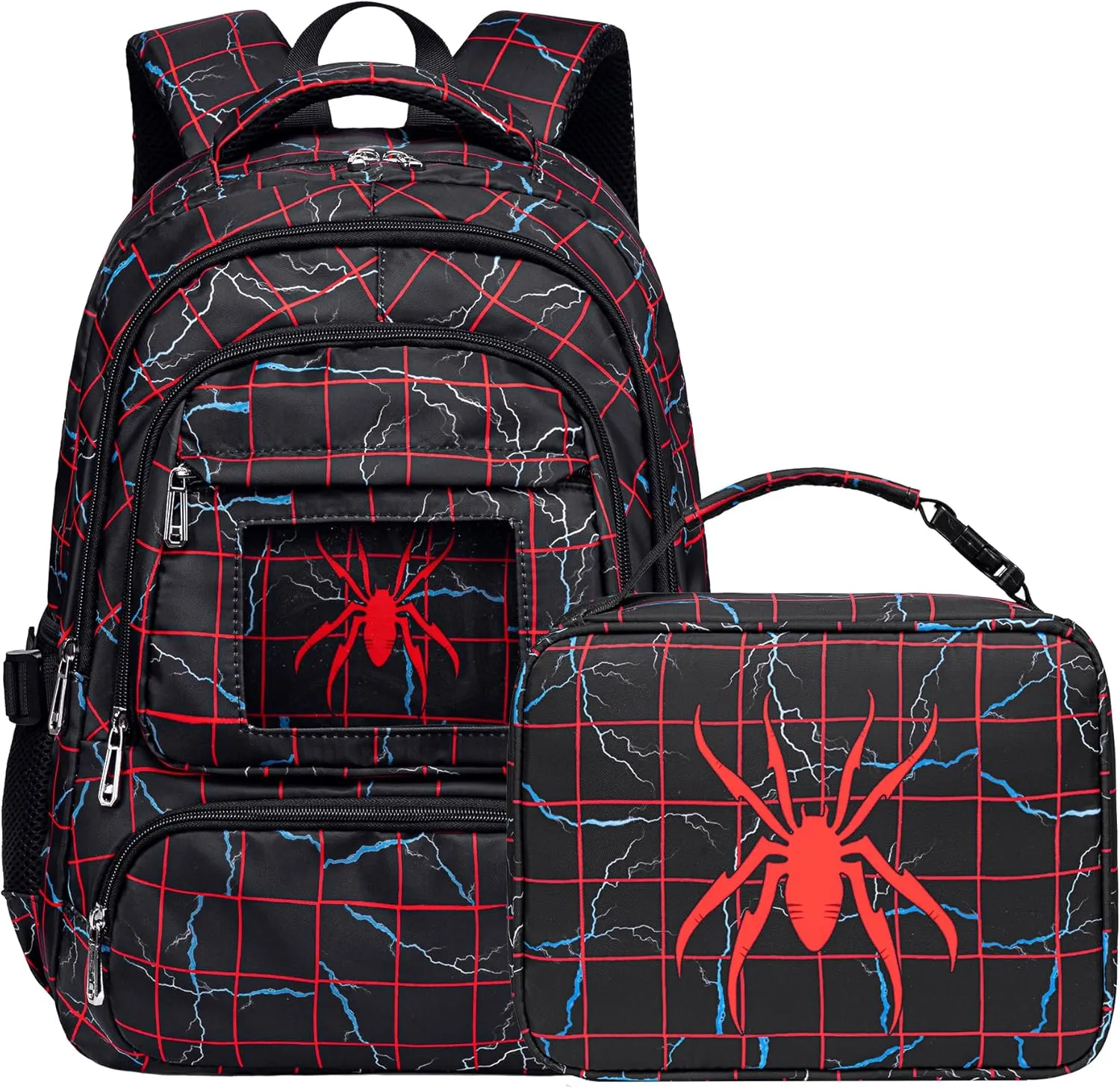 FunnyGifts Boys Backpacks with Lunch Box for Kids School Bookbag with Lunch Bag for Elementary Kindergarten Preschool Sticker for Backpacks Mochila Para Nios 4 5 6 7 8 9 10 11 12