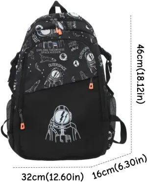 FUNSEED Men's Nylon Backpack Large Capacity Laptop Backpack Waterproof Wearable Portable Backpacks (Black)