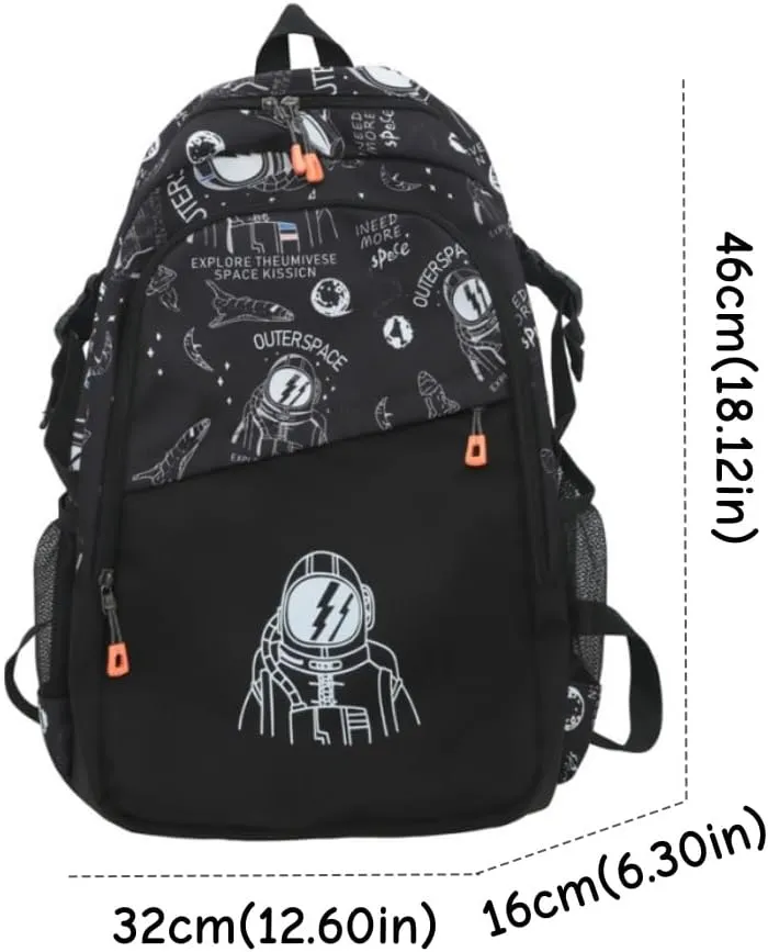 FUNSEED Men's Nylon Backpack Large Capacity Laptop Backpack Waterproof Wearable Portable Backpacks (Black)