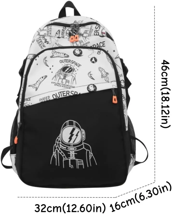FUNSEED Men's Nylon Backpack Large Capacity Laptop Backpack Waterproof Wearable Portable Backpacks (White)