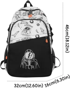 FUNSEED Men's Nylon Backpack Large Capacity Laptop Backpack Waterproof Wearable Portable Backpacks (White)