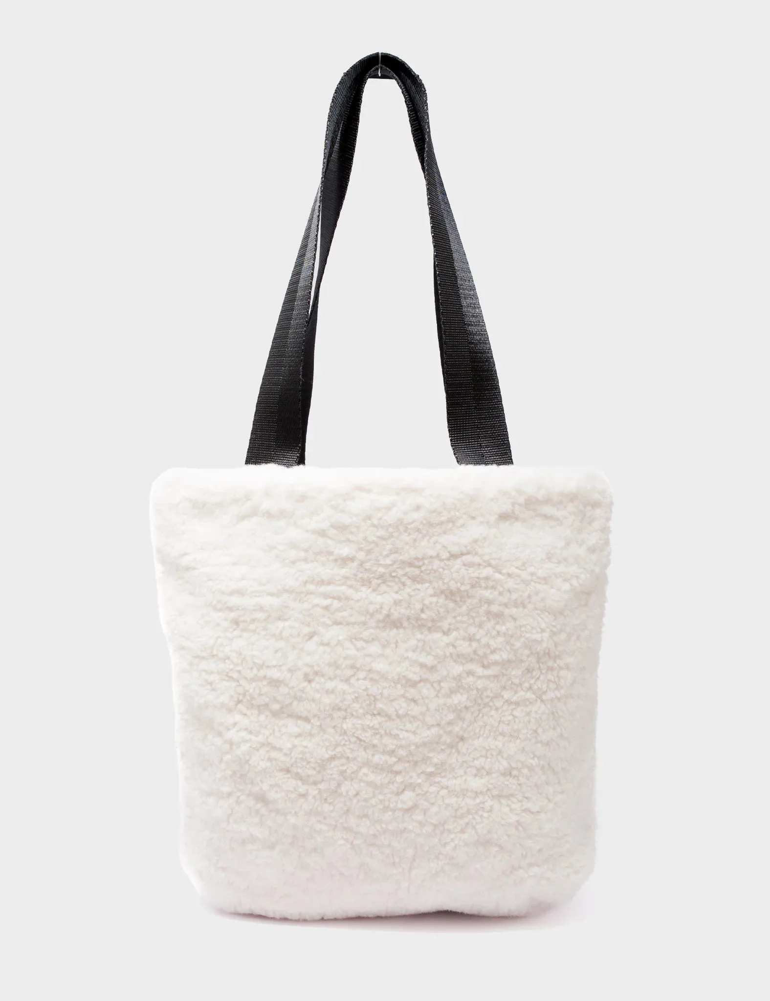 Fuzzybug Small White Tote Bag - All Over Eyes Embroidery