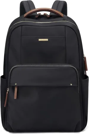 GOLF SUPAGS Laptop Backpack for Women Computer Bag Casual Daypack Fits 15.6 Inch Notebook Work Travel Backpacks (Black)