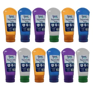 Good to Go by Handy Solutions Squeezable Reusable Tubes for Travel and Toiletries, 3 Ounce Each (Pack of 12)