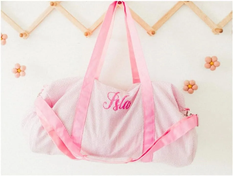 gorm Personalized Embroidered Kids Duffel Bag, Toddler Diaper Bag, Child Gifts, Overnight Bag, Dance Bag,Custom Name Backpack, Embroidered Backpack Adult (PINK,46x24cm)