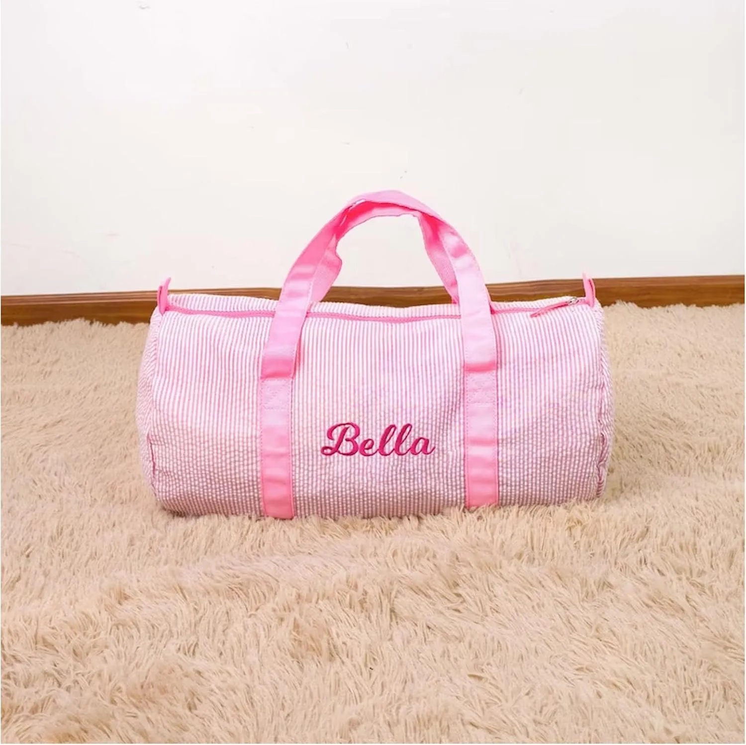gorm Personalized Embroidered Kids Duffel Bag, Toddler Diaper Bag, Child Gifts, Overnight Bag, Dance Bag,Custom Name Backpack, Embroidered Backpack Adult (PINK,46x24cm)